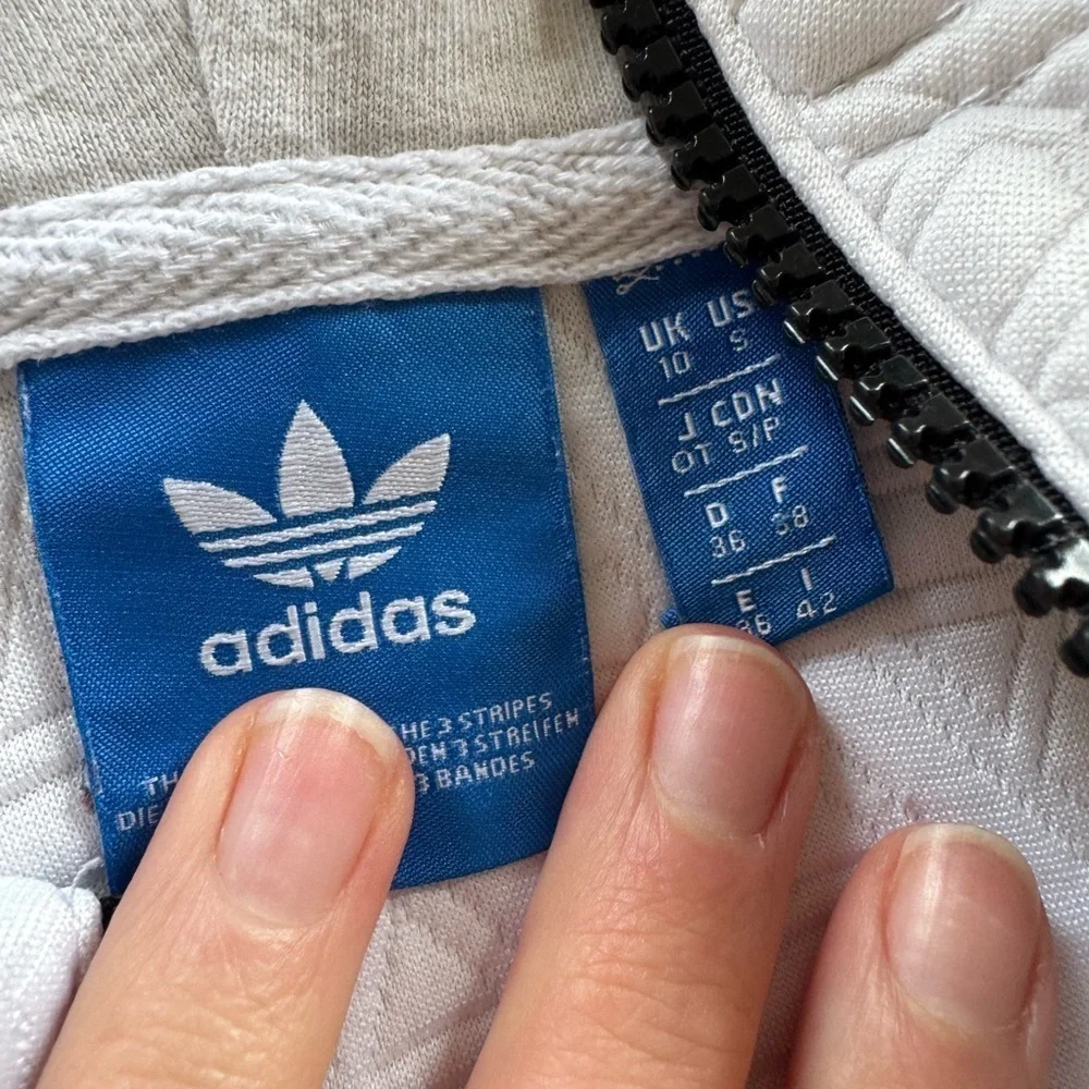 Vintage Adidas AR Hoodie Mens Small White Blue Pullover Trefoil Team size S